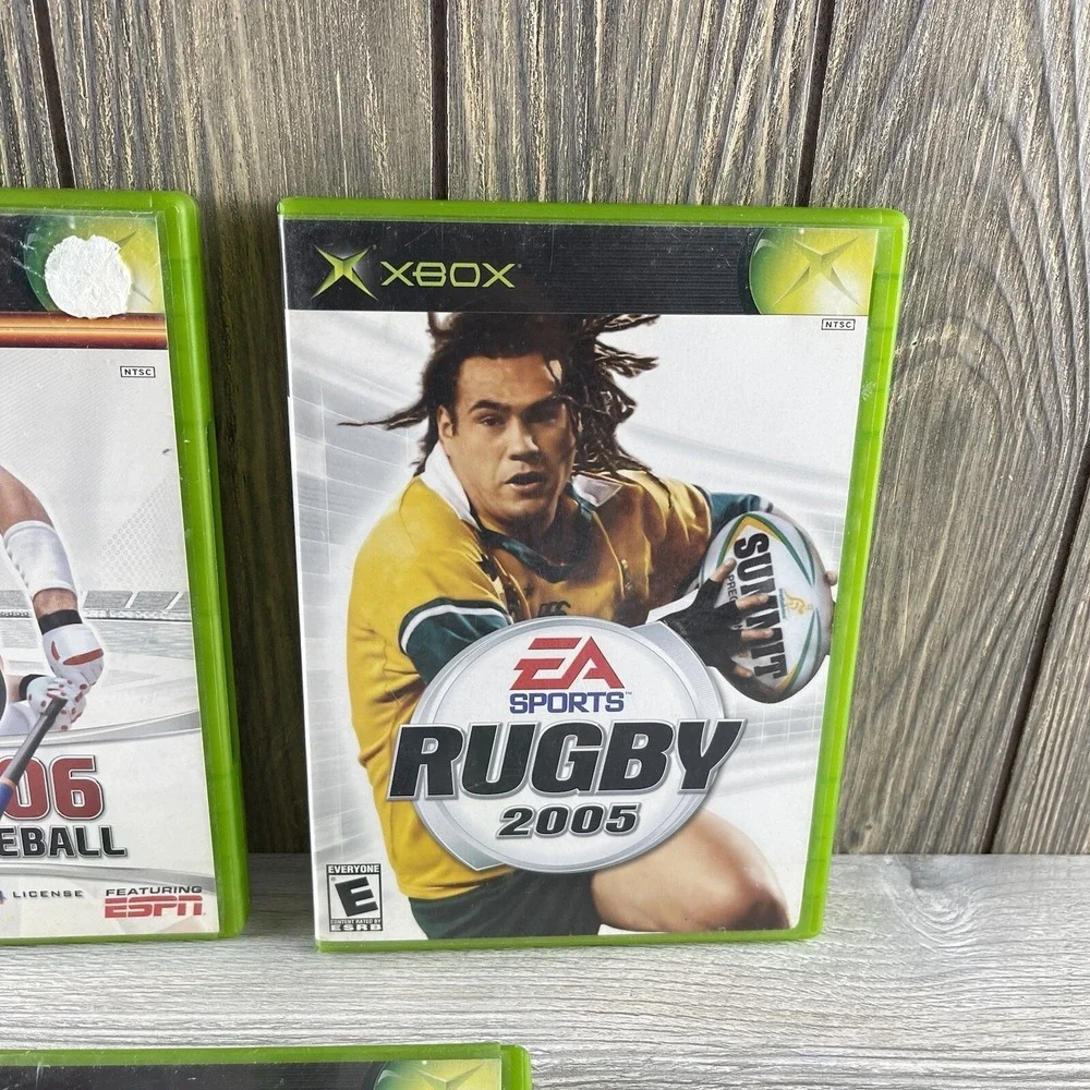 Lot of 3 Original Xbox Games Sports NHL 06, Rugby 2005 & MVP NCAA Baseball 06